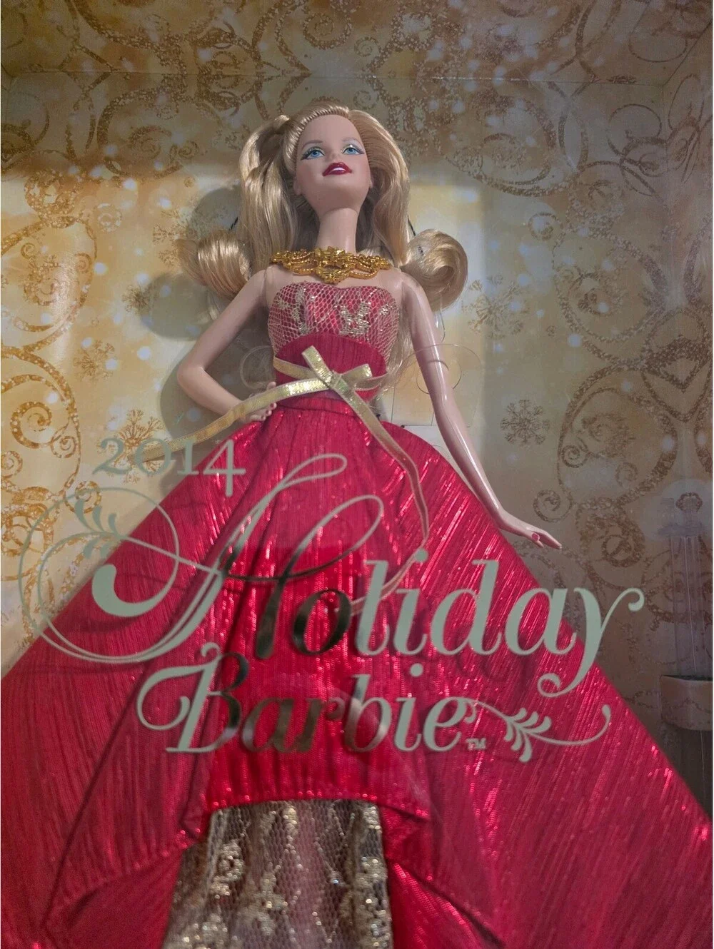 2014 Holiday Barbie Collector Doll in Red and Gold Gown